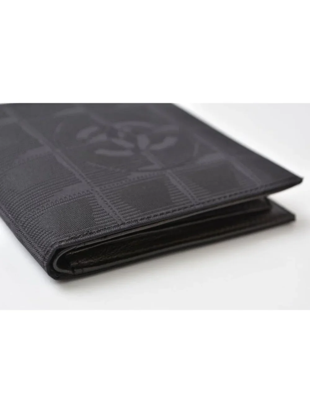 Chanel Bifold Wallet Vintage New Travel Line CC Logo Black